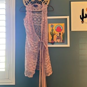 Hale Bob Sleeveless Lace Wrap DressShirt/vest